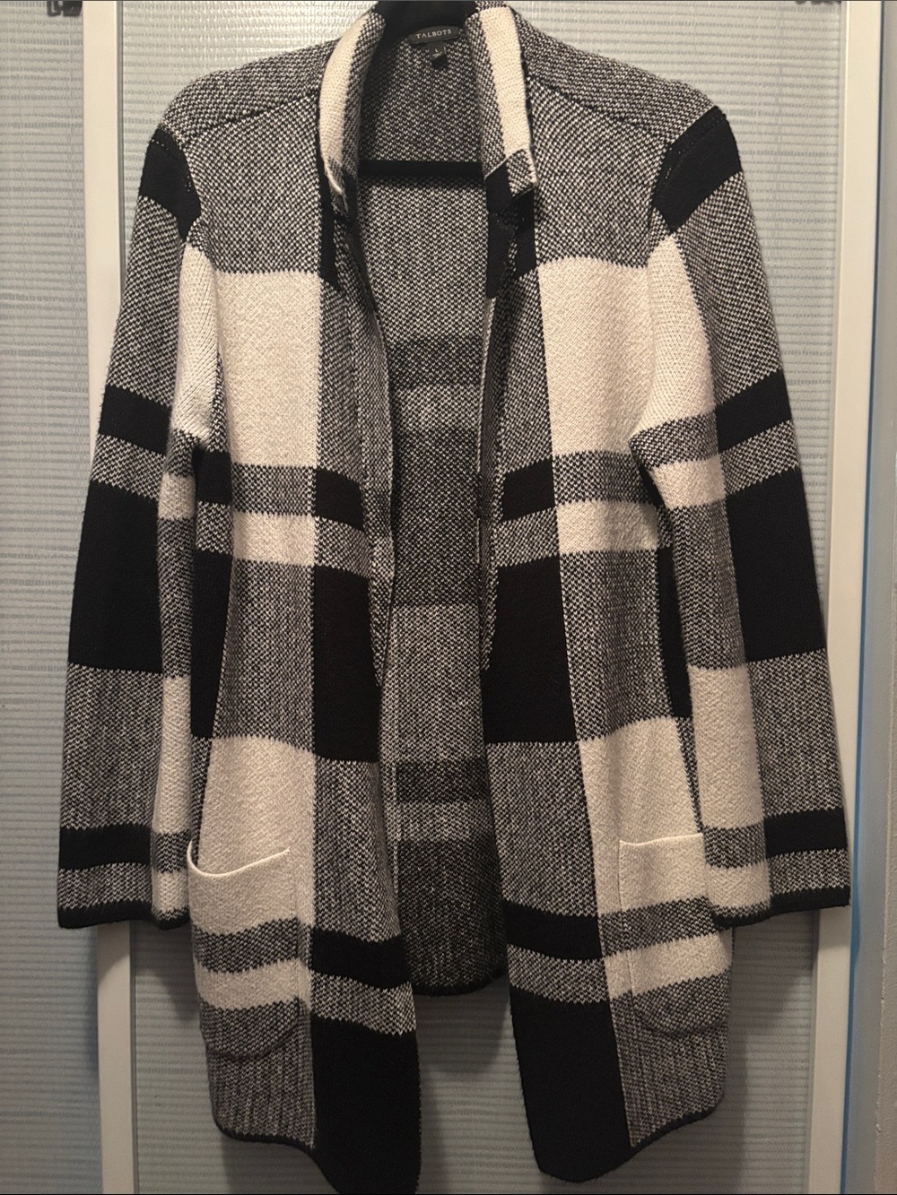 EUC Talbots Black and White Cardigan